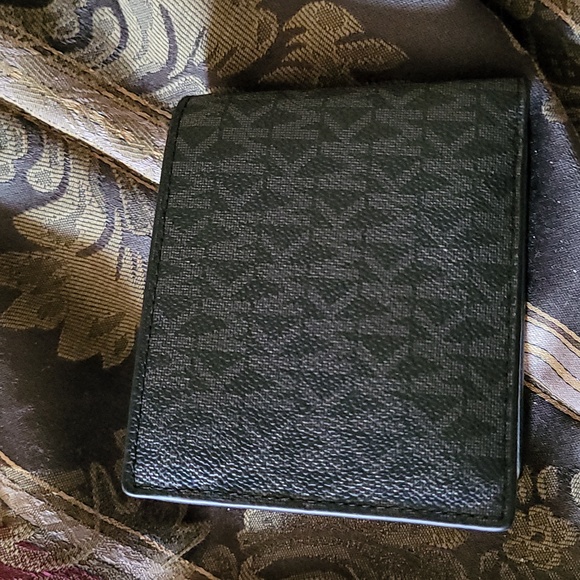 Michael kors men's black leather wallet 4 cc change and slip for bills gorgeous - Picture 6 of 6